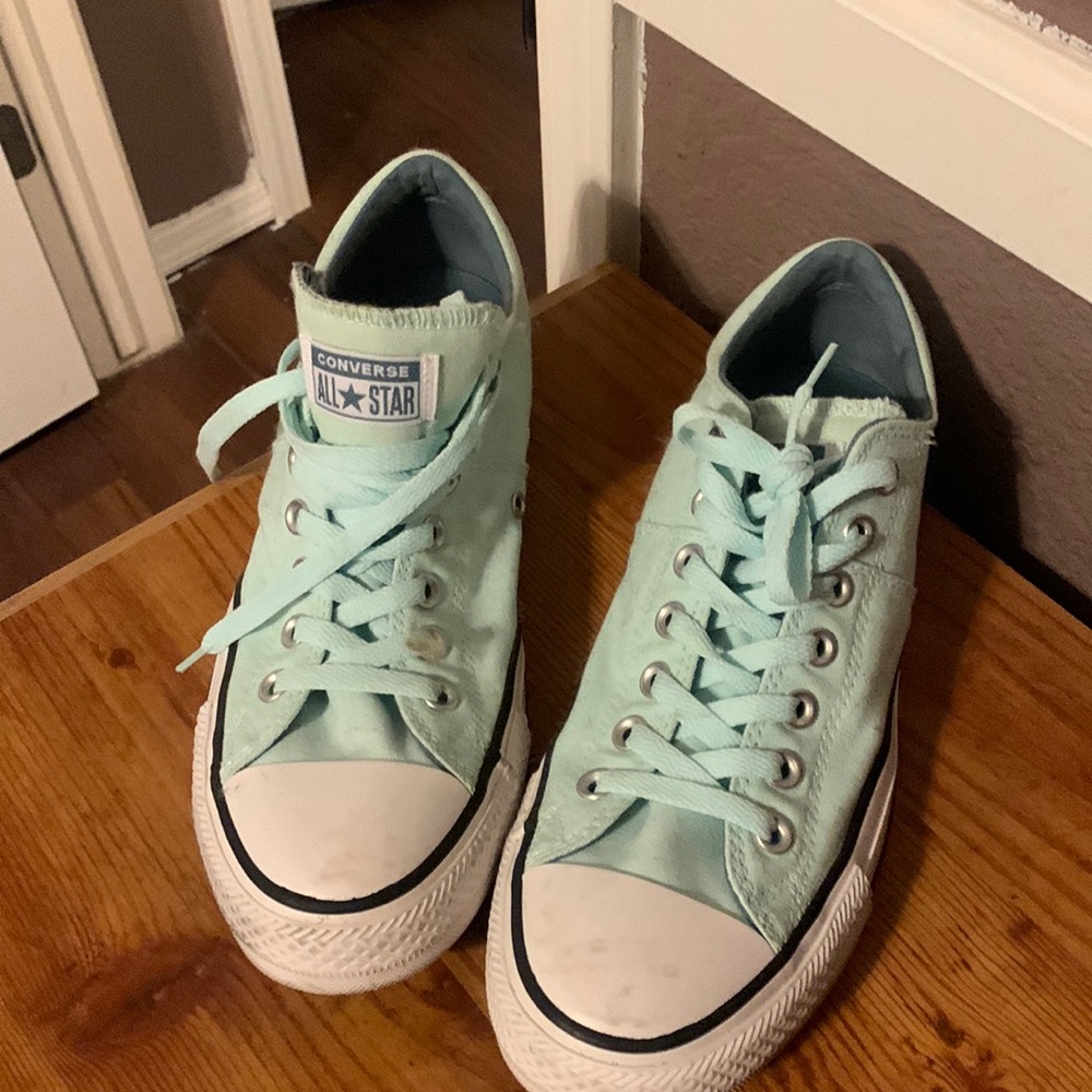 Gently worn (twice) MINT GREEN Converse All Star low-cut shoes 🩵🩵🩵🩵🩵